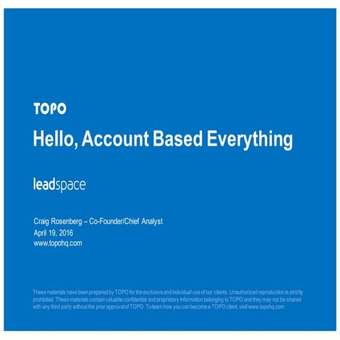 Hello, Account-Based Everything