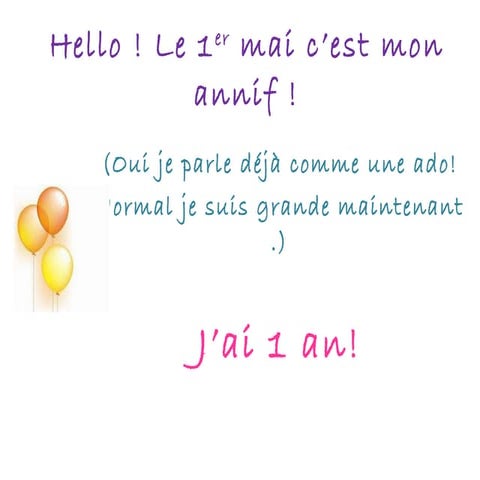 Hello ! c'est mon annif.pps