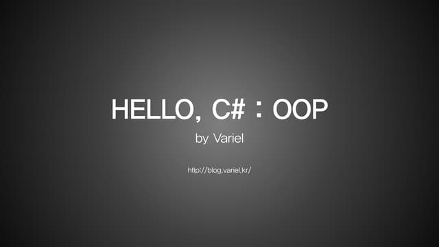 Hello, C# : OOP