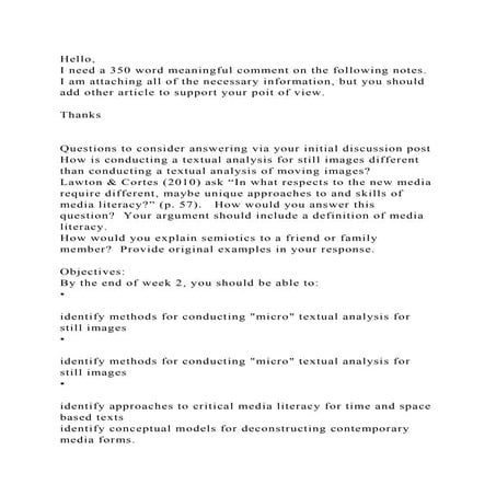 Hello,I need a 350 word meaningful comment on the following notes..docx
