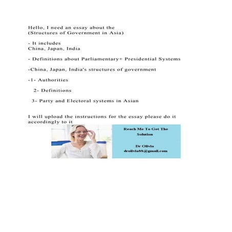 Hello, I need an essay about the (Structures of Government in Asia | DOCX