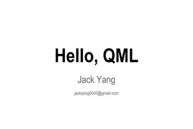 Hello, QML