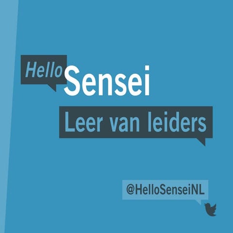 Hello Sensei - Leer van leiders. Pitch presentation at Lean Startup Machine R...