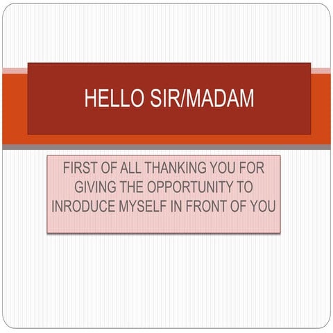 Best PPT On Self Introduction