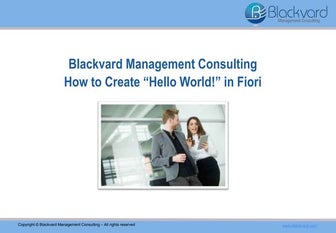 How to Create "Hello, World!" in Fiori