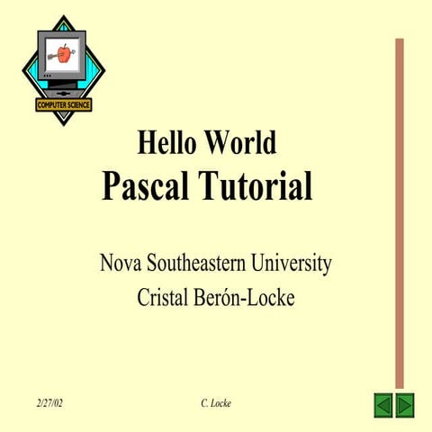 Hello world pascal tutorial | PPT