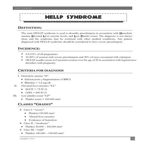HELLP syndrome