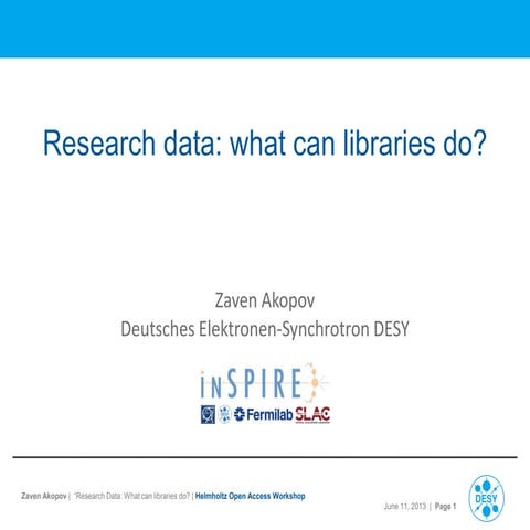 Research data: what can libraries do?