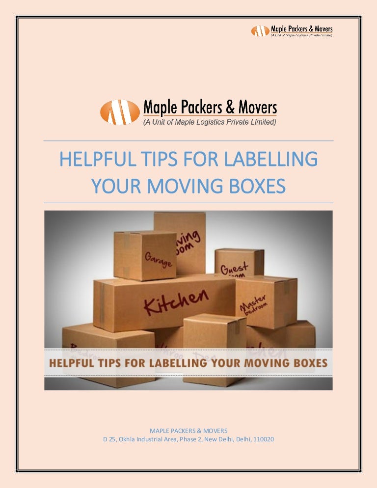 Helpful tips for labelling your moving boxes