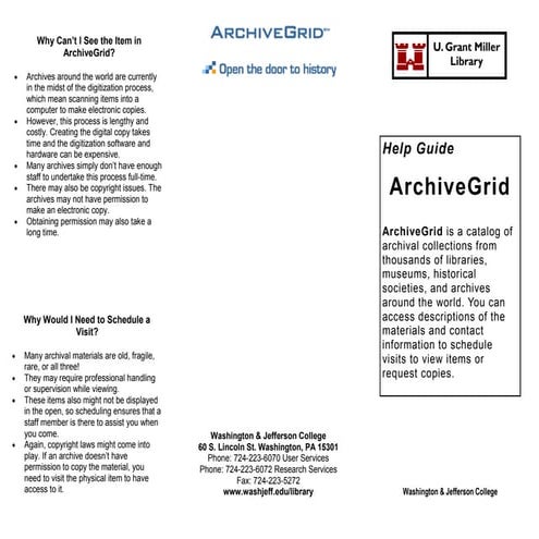 ArchiveGrid Help Guide