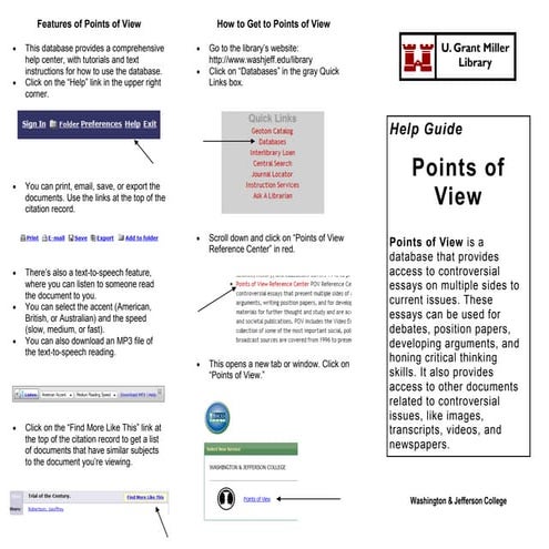Points of View Help Guide