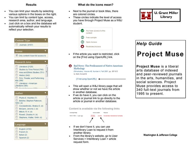 Project Muse Help Guide