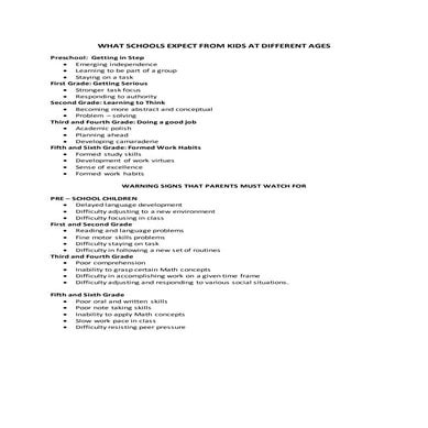 Helping children develop study habits handout