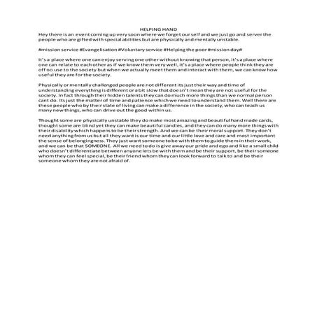Helping hand | DOCX
