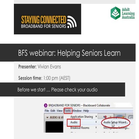 BFS webinar: Helping seniors learn