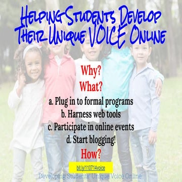 Helping Students Develop Their Unique Voice Online