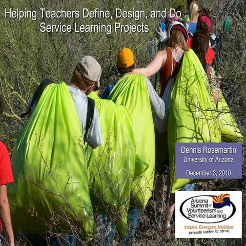 Helping teachers define, design, and do service learning projects