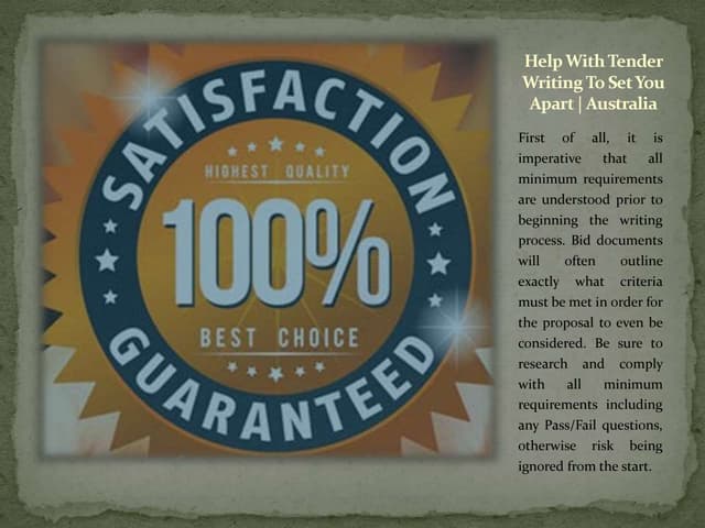 Help with tender writing to set you apart