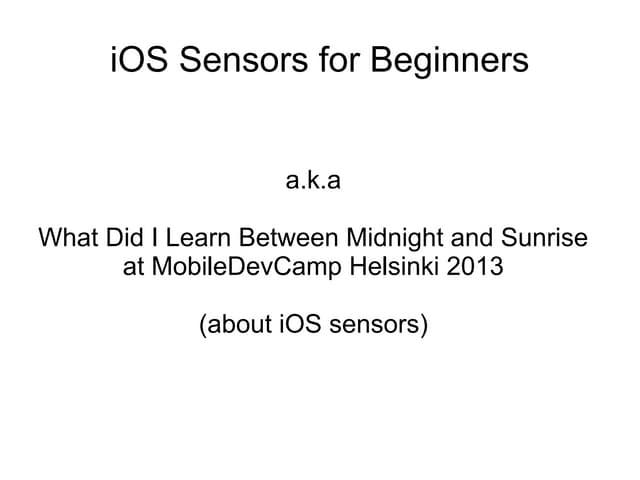 iOS Sensors for Beginners