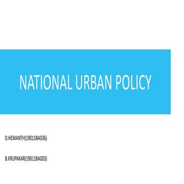 National Urban Policy