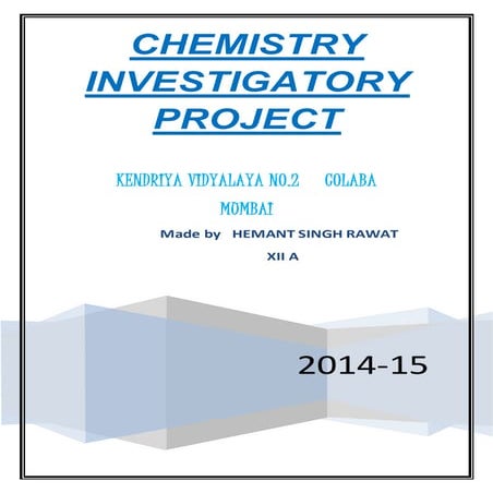 Determination for cold drink investigatory project for class 12 | PDF