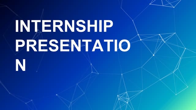 Internship Presentation 1 Web Developer