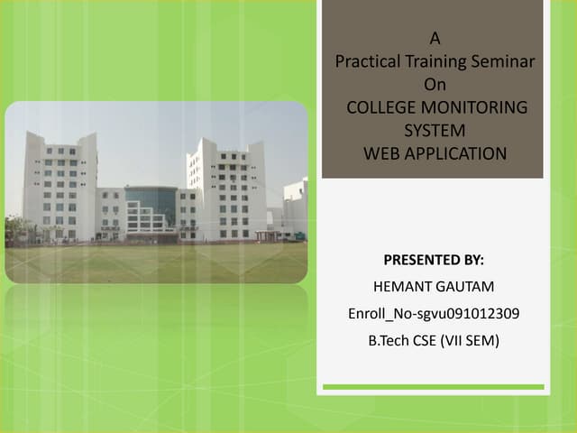 College Monitoring system BY: Geekssay.com