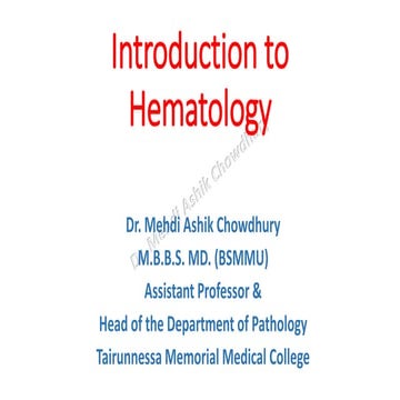 Introduction to Hematology (Part - 2)