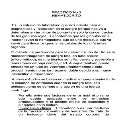 Hematocrito - Práctico # 3