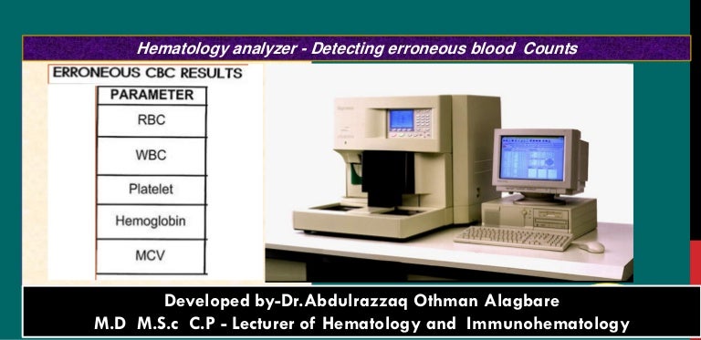 Hematology Analyzer Detecting Erroneous Blood Counts