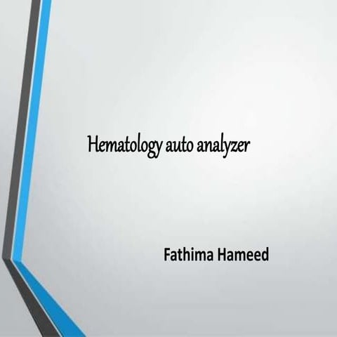 Hematology auto analyzer