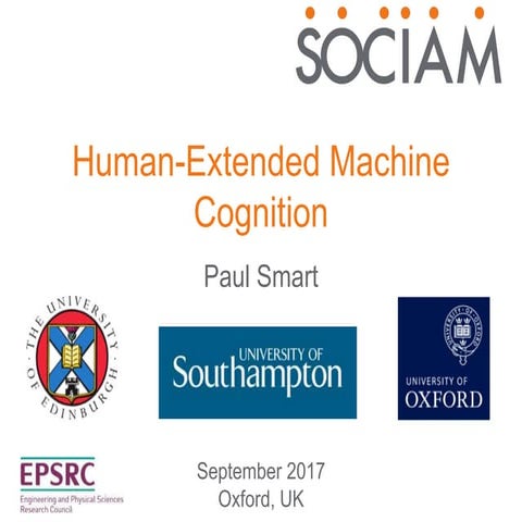 Human-Extended Machine Cognition, Paul Smart