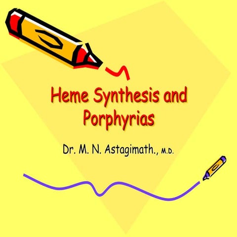 Heme synthesis and porphyrias