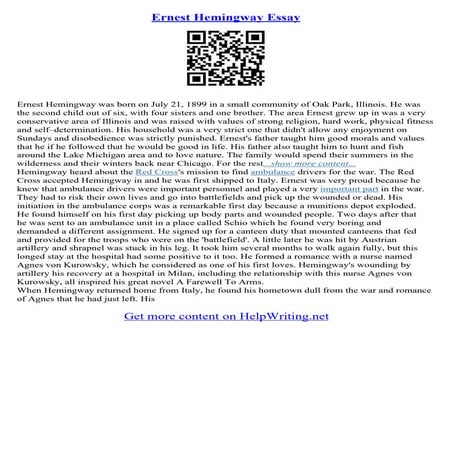 Hemingway Essays | PDF