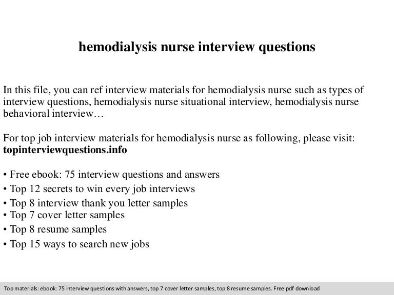 hemodialysis nurse interview questions