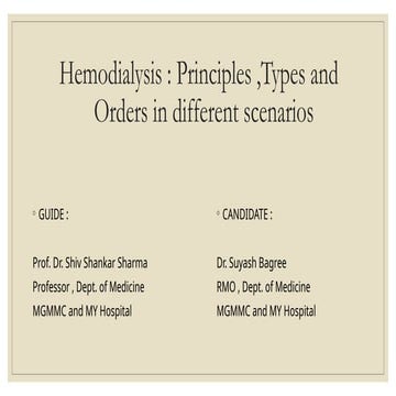 Hemodialysis seminar power point presentation
