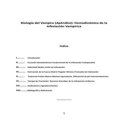 Hemodinámica de la infestación vampírica