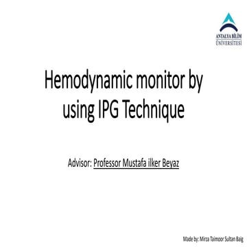 Hemodynamic monitor by using IPG Technique