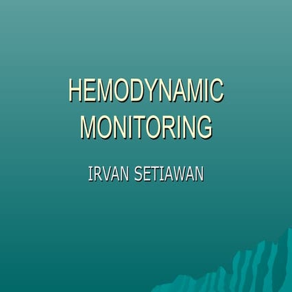 Hemodynamic monitoring