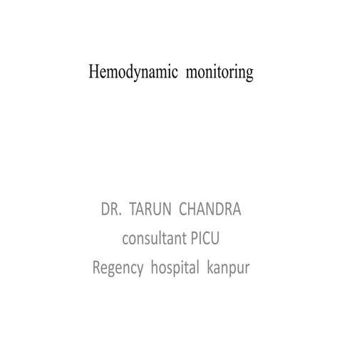 Hemodynamic  monitoring