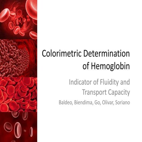 Hemoglobin and hematocrit determination