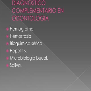 Diagnostico complementario en Odont...