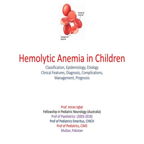 Hemolytic anemia in children 2021
