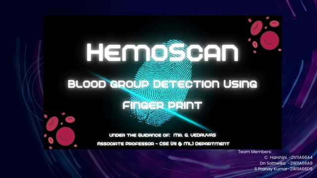PPT - Blood Group Detection using Fingerprint.pptx