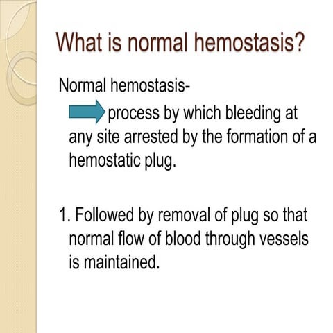 Hemostasis in Pathology