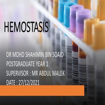 The Physiology of Hemostasis - Basic Sciences