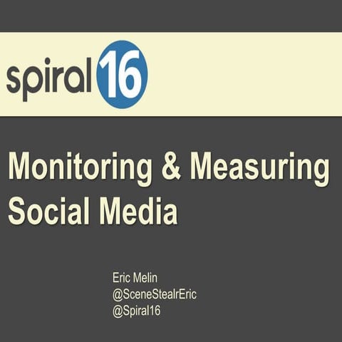 Monitoring & Measuring Social Media - A Practical Guide