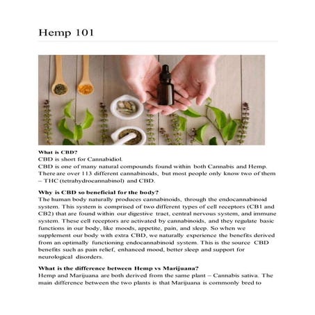 CBD 101 An Introduction to Cannabidiol | PDF