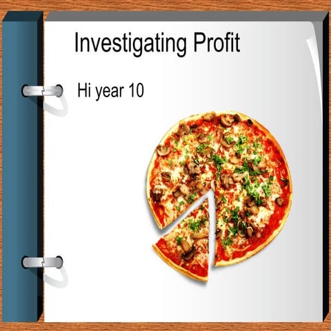 ESF Pizziear Costs Revenue and Profit