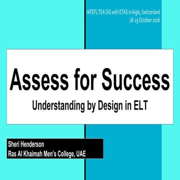 Understanding by Design in English Language Teaching 